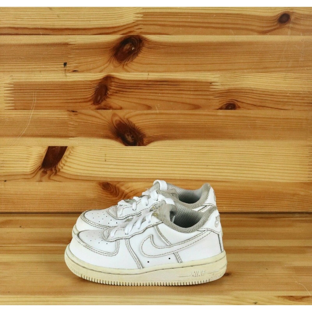 Nike Air Force 1 Low GS Kids White Leather Shoes 314194-117 Toddler Size 7C